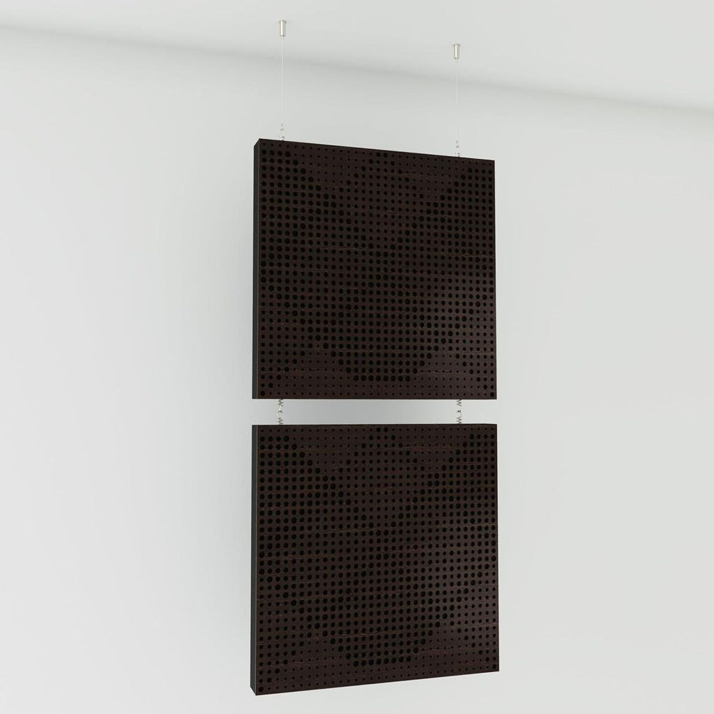 2er-Pack—Dekorative Akustik-Hängepaneele |100x50cm | Hängende Raumteiler | Modulare schallabsorbierende Paneele |WILDS |Wenge