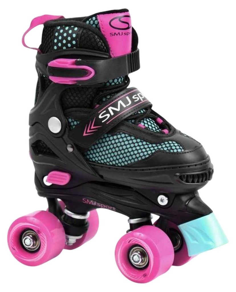 SMJ Sport - Herren/Damen Unisex Inline-Skates, 3 in 1 PP6977 (38 EU - 42 EU) (Schwarz/Blau/Pink)