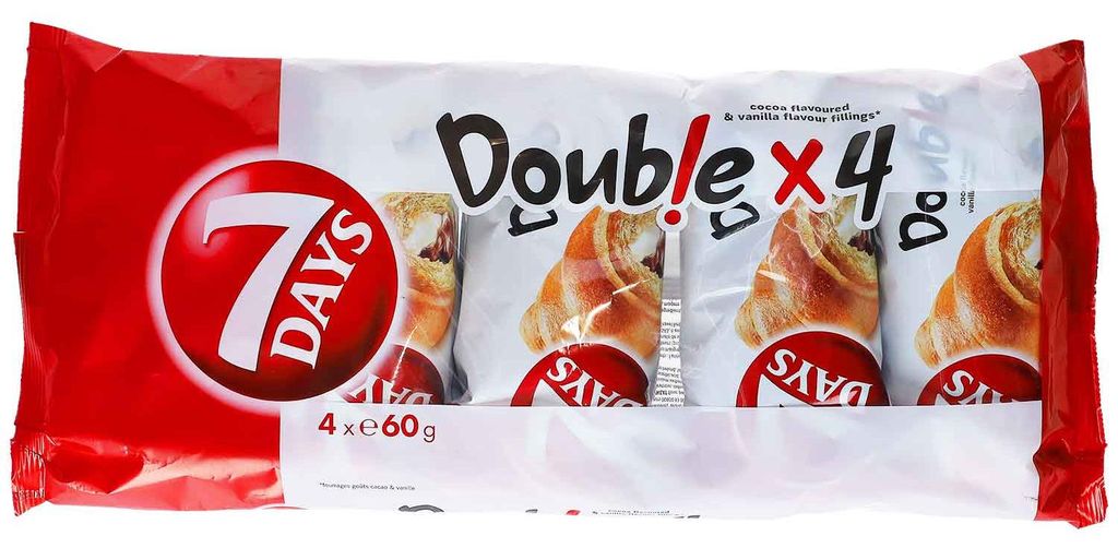 7Days Double Croissant Kakao & Vanille 4x60g Image du produit 