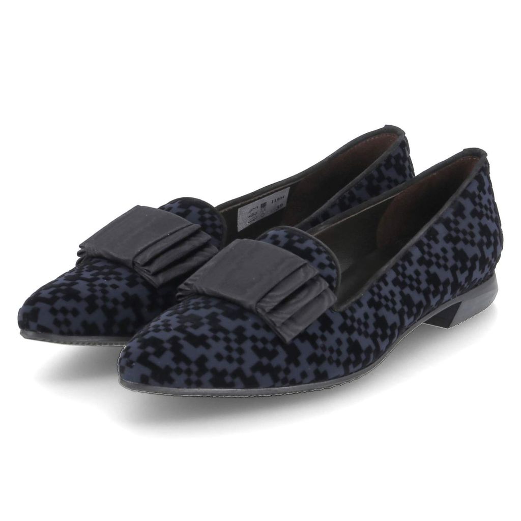 Brunate Damen Ballerinas Blau-Schwarz Textil Pixeldesign Größe: 44