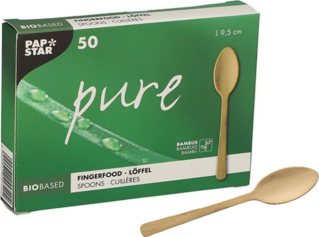 PAPSTAR Fingerfood-Löffel "pure" 95 mm natur Produktbild 