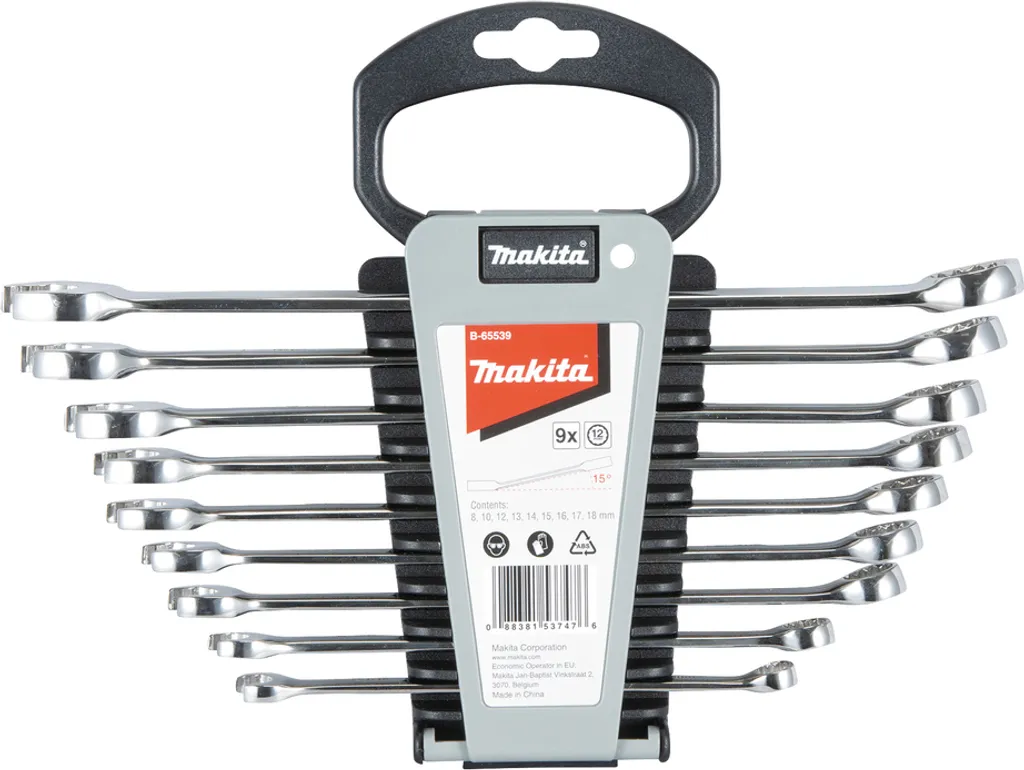 Set de clés plates Makita 9 pièces pour un serrage précis et puissant