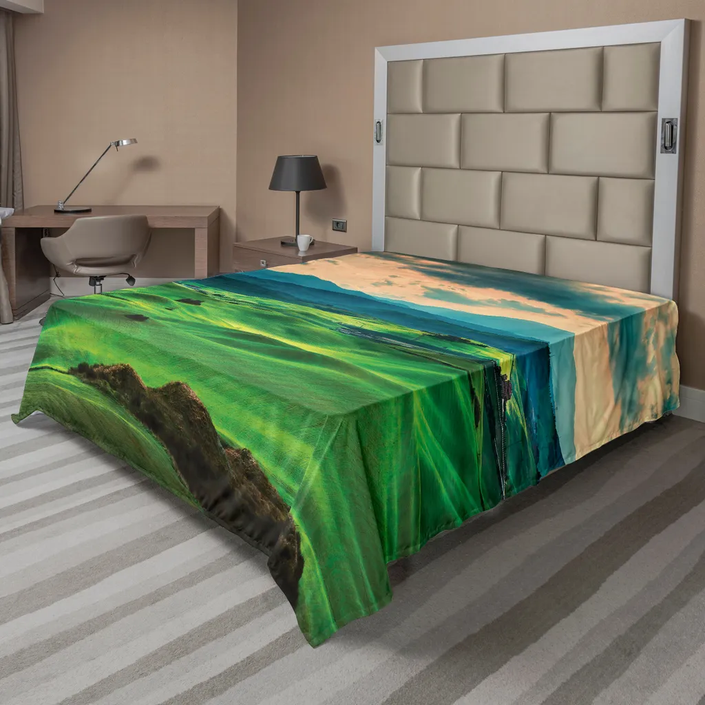 Drap Plat Anti-Plis Thème Toscane 260x228 cm pour Lit Toujours Nickel