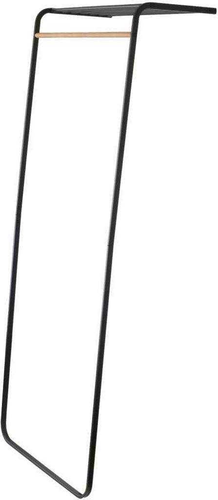 Yamazaki Kleiderständer Garderobenständer zum Anlehnen mit Ablage schwarz