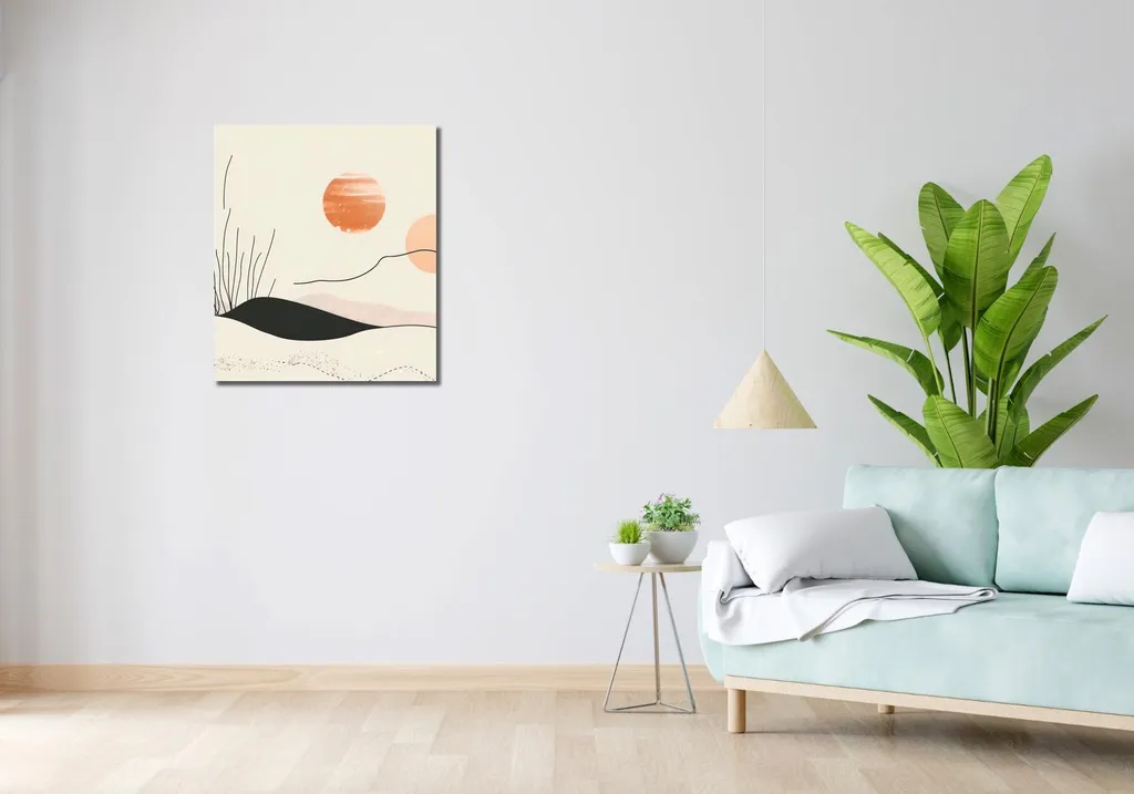 Décoration Murale Tableau Colline Douce 60x70 cm pour Salon Moderne