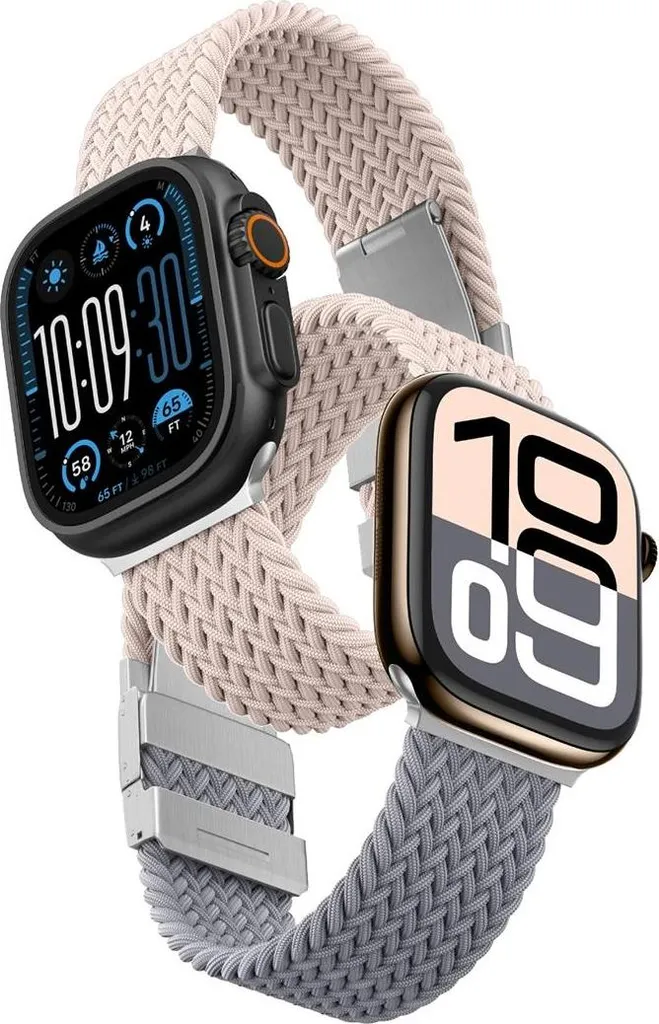 Cinturini Apple Watch 42mm Amazingthing Blend Rosa Grigio Nylon Set
