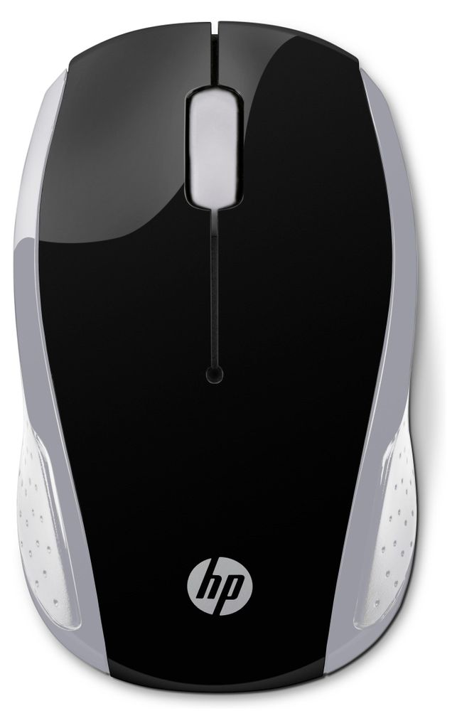 HP Maus 200 Kabellos USB-A 3-Tasten Silber/Schwarz Produktbild 