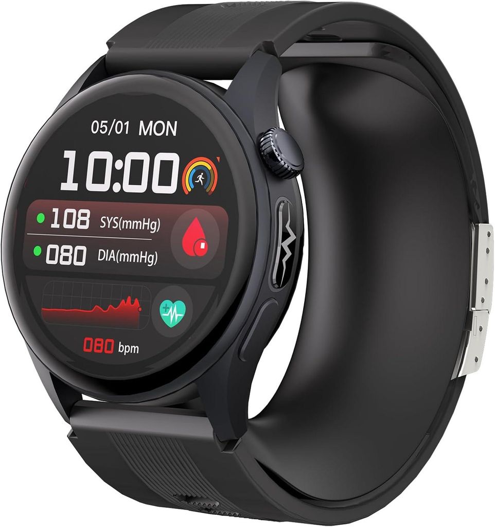 Smartwatch mit 1,56" AMOLED Blutdruckmessung & EKG,  Produktbild 