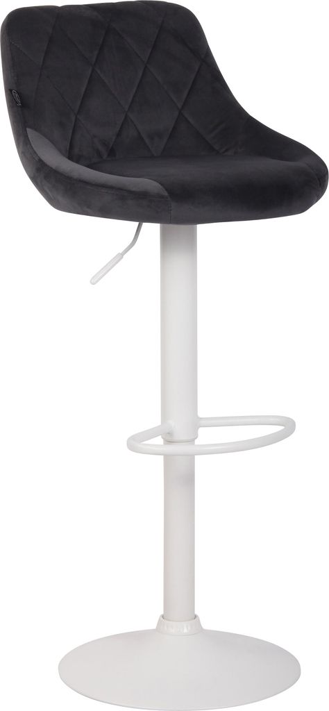 Barhocker HLO-CP268 Samt weiß dunkelgrau