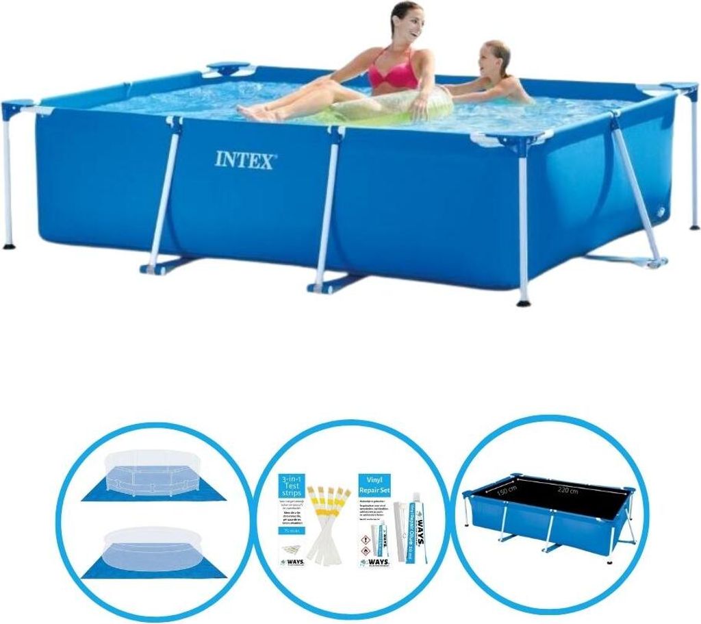 Intex Pool Rectangular Frame 220x150x60 cm - Inklusive Zubehör