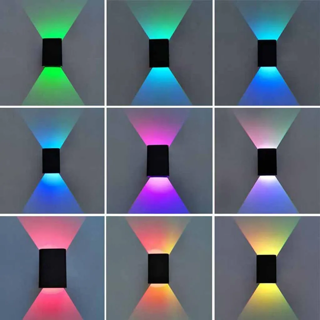 Applique Murale LED Intérieur RGB Noire avec Télécommande - Pack de 4 - 2