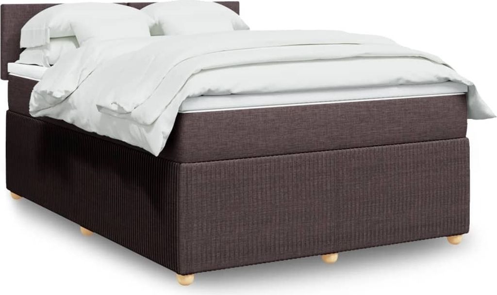 Maison Exclusive - Boxspringbett mit Matratze Dunkelbraun 160x200 cm Stoff