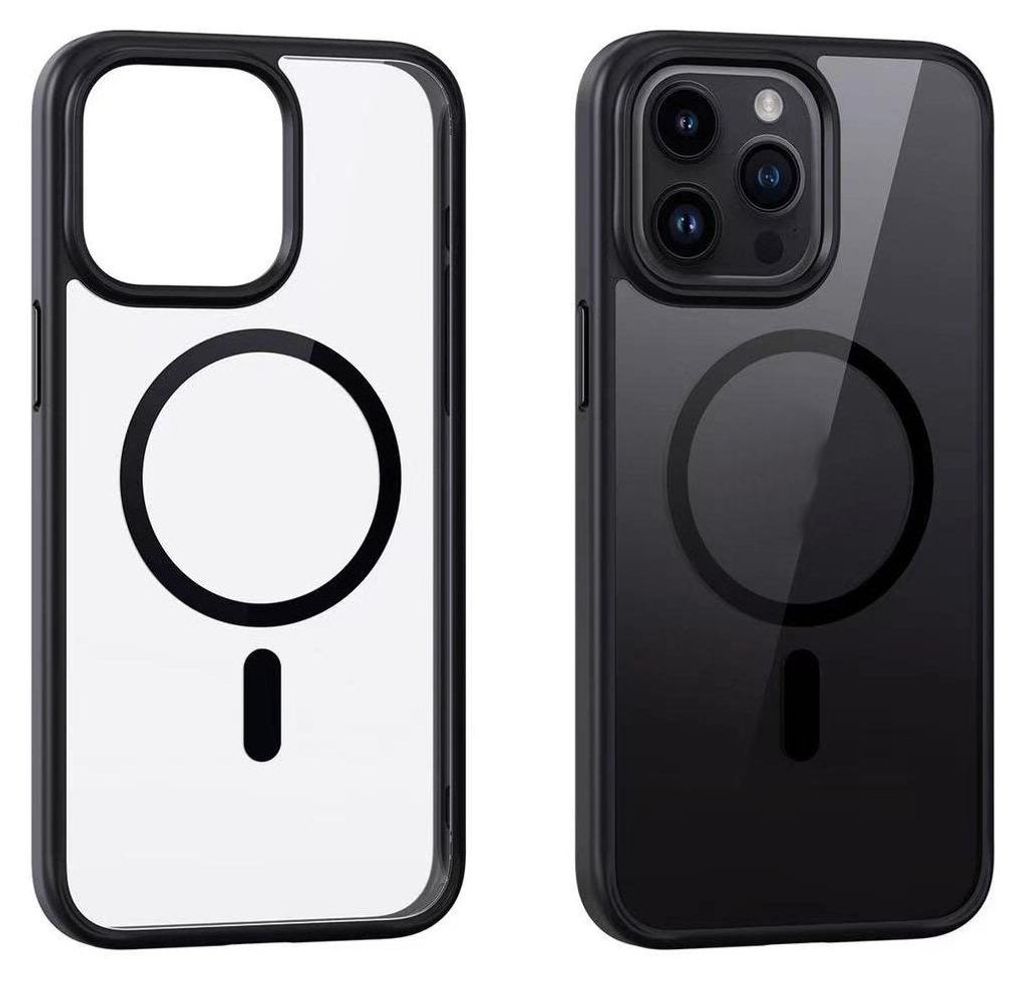Schutzhülle für iPhone 15 Plus, stoßfest, schwarz, magnetisch