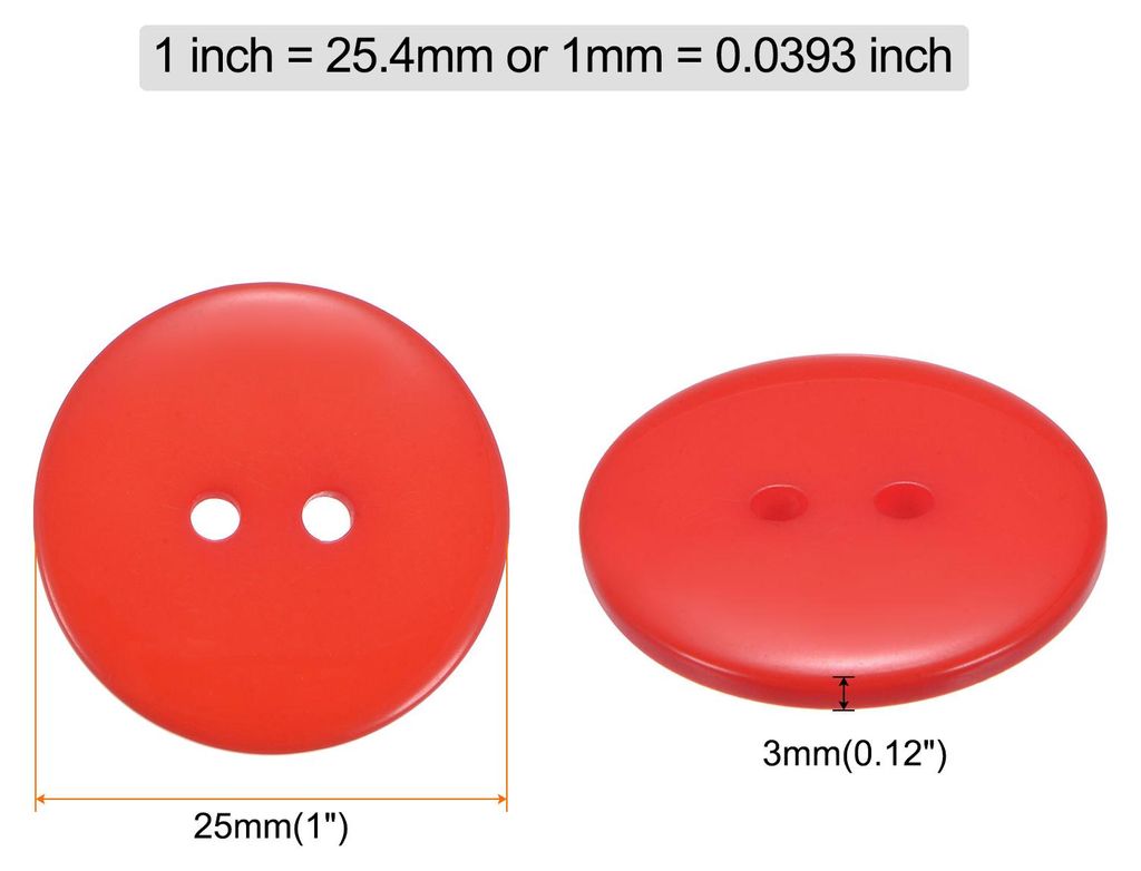 10 Stš¹ck Rot Kn?pfe 25 mm Gro?e N?hkn?pfe 2 L?cher Harz Runde Bastelkn?pfe Ersatzkn?pfe fš¹r Mantel Kleidung Jacke Hemden Blazer DIY Handwerk ...