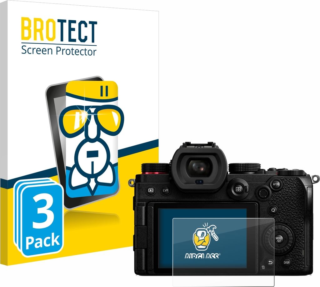 3x BROTECT Schutzglas für Panasonic Lumix DC-S5 / DC-S5D (2024) Schutzfolie Panzer Folie Glas Display Schutz klar