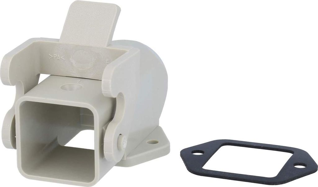 HARTING Han 3A Sockelgehäuse mit offenem Boden, 1xM20 gerader Kabelabgang, mit 1 Bügel Verschraubung M20 Klemmbereich