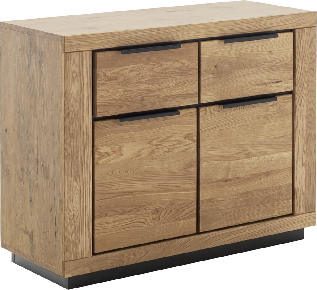 Kommode >GRENO< in Wildeiche geölt, Wildeiche teilmassiv - 102x80x40cm (BxHxT)