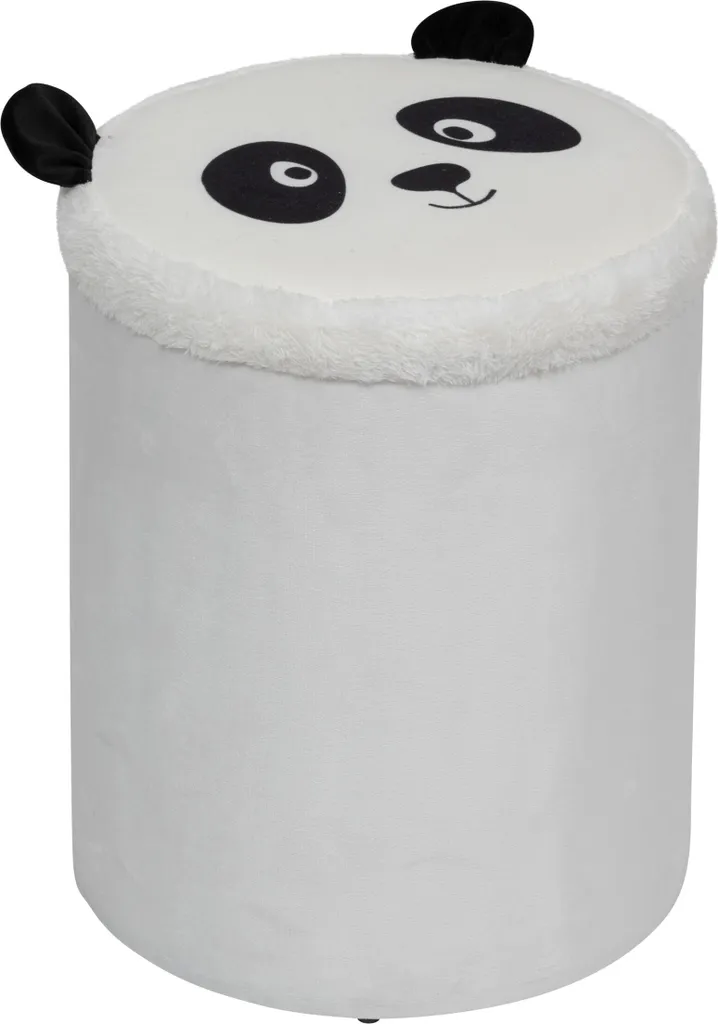 Tabouret pouf pliant pour chambre d'enfant Andy noir et blanc 36cm