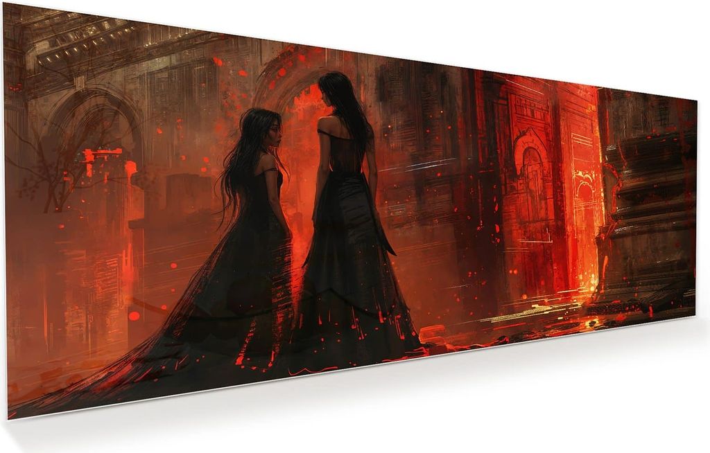 Glasbild 150x60cm in XXL für Wohnzimmer, Schlafzimmer Motiv Feuerpalast