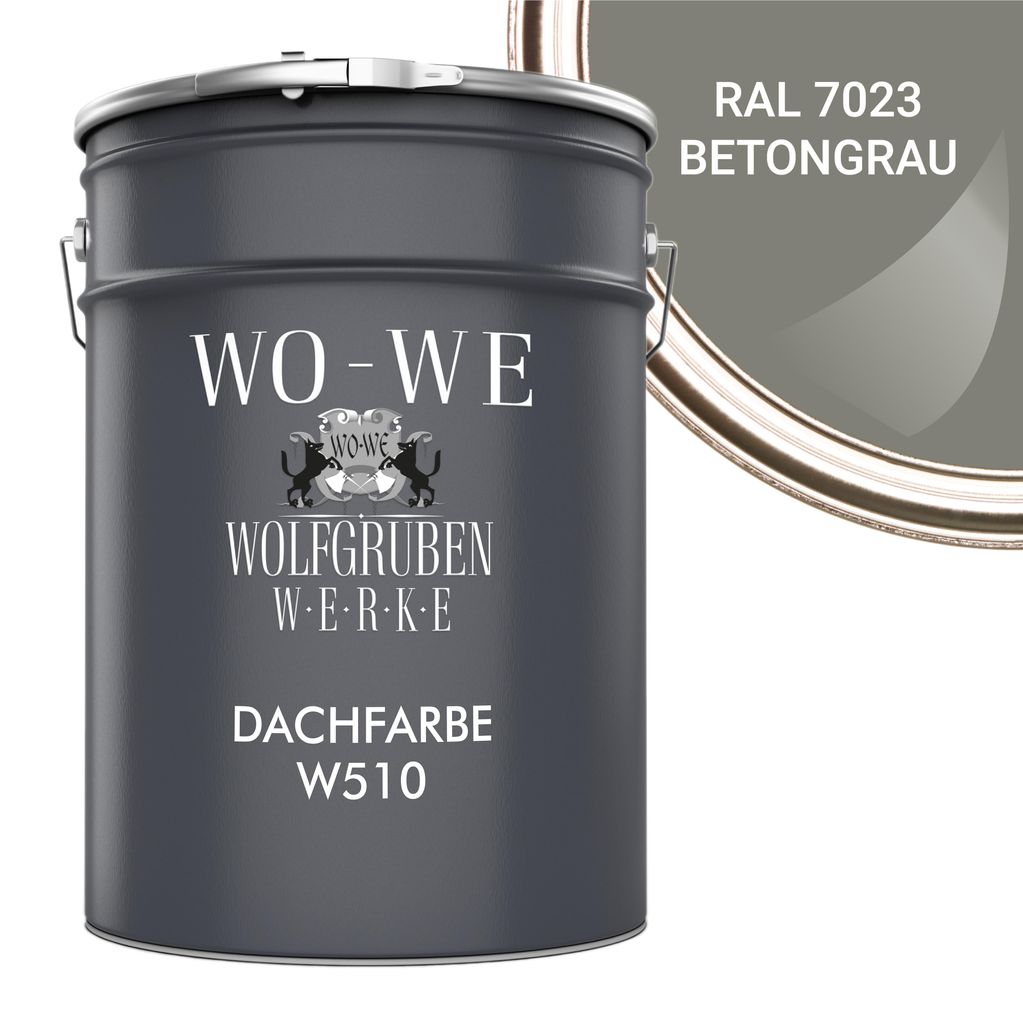 Dachfarbe Sockelfarbe Dachbeschichtung W510 Betongrau RAL 7023 - 5L
