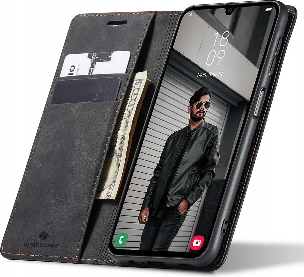 Cover SPACECASE Samsung A24 Nera: Design Portafoglio Professionale