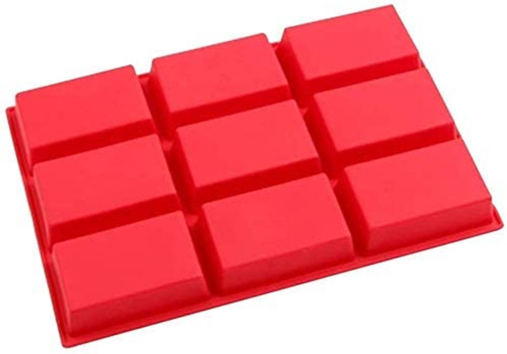 9 rechteckiges Loch Silikon Backform, rechteckiges Loch Silikon Backform Kuchenform, Antihaft-Brotform, Silikonform für Schokolade, Kuchen, Brot, ...