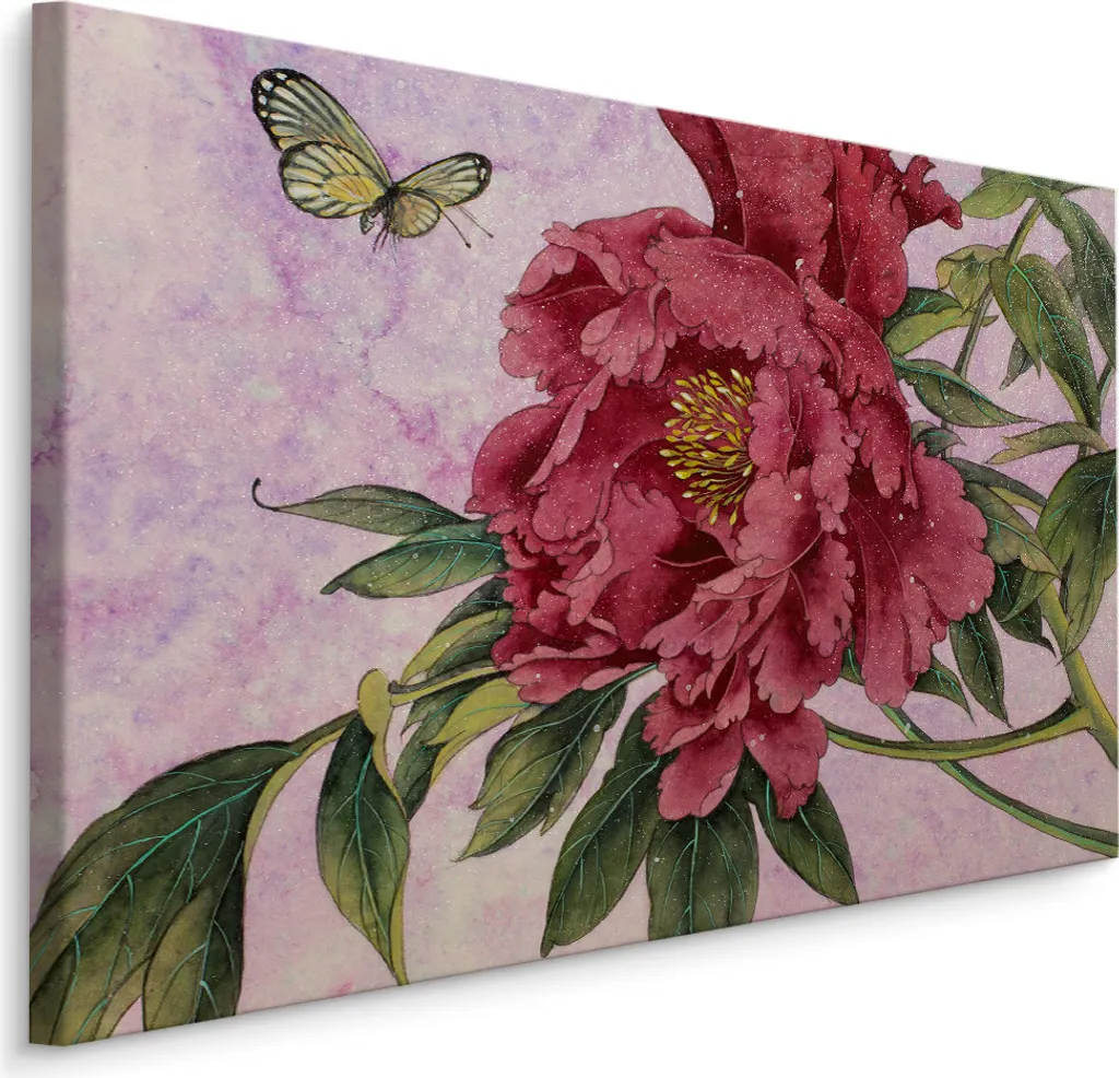 Stampa su Tela Peonie 120x80 cm - Quadro Grande Formato Qualità Prezzo
