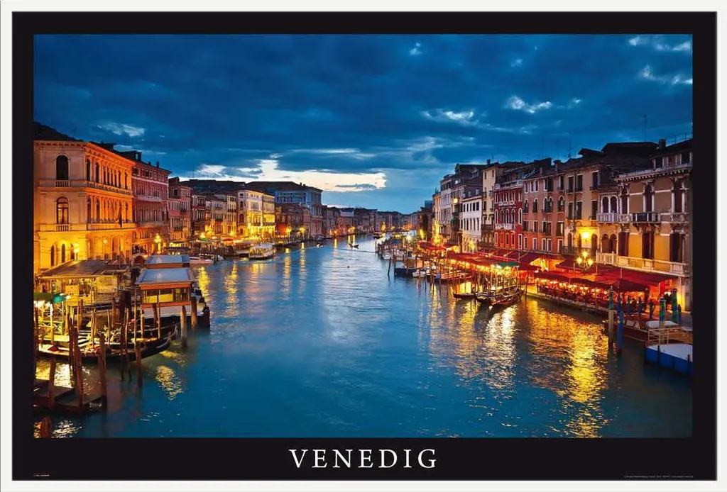Cadre Shinsuke Maxi blanc et affiche Venise Grand Canal vitre acrylique