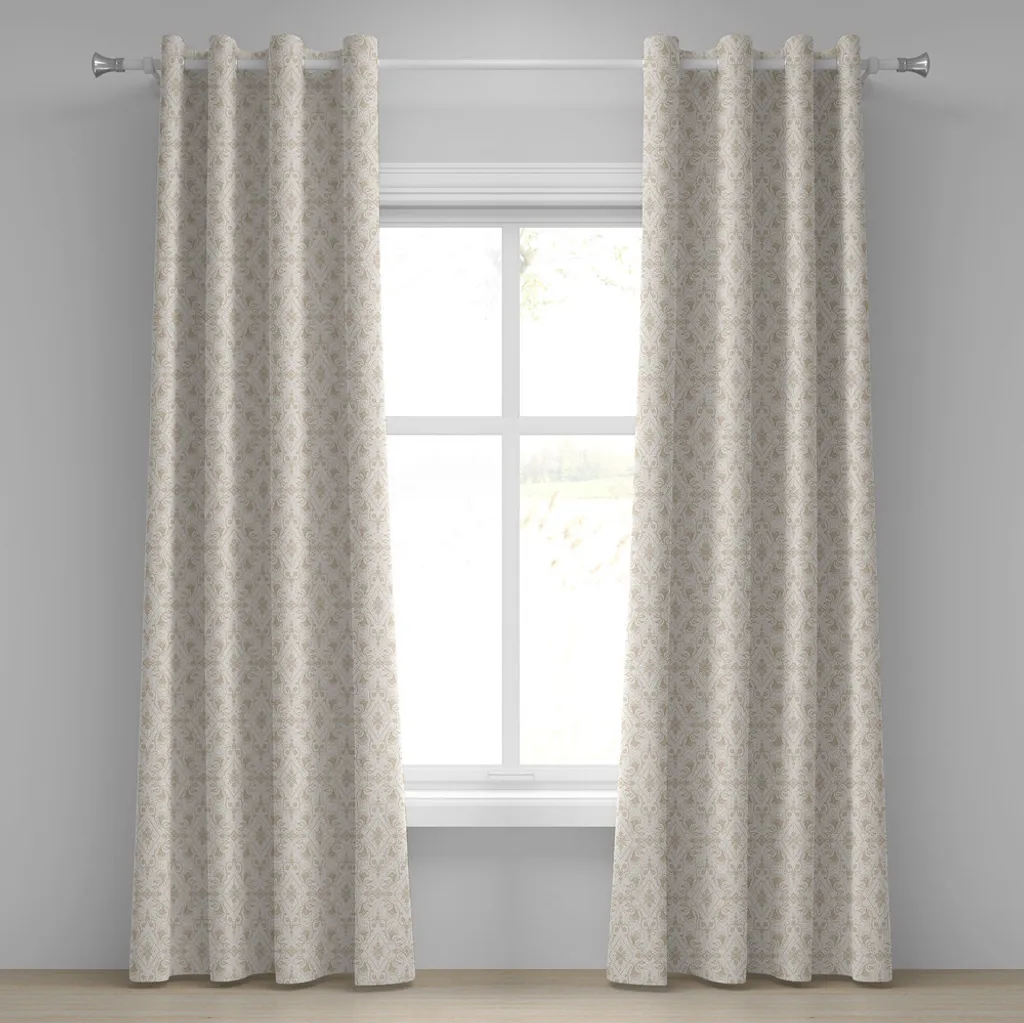Tenda Damasco Tradizionale Crema ABAKUHAUS | Stile Antico 280x225