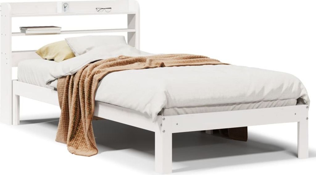 Maison Exclusive - Bettgestell mit Kopfteil ohne Matratze Weiß 75x190 cm