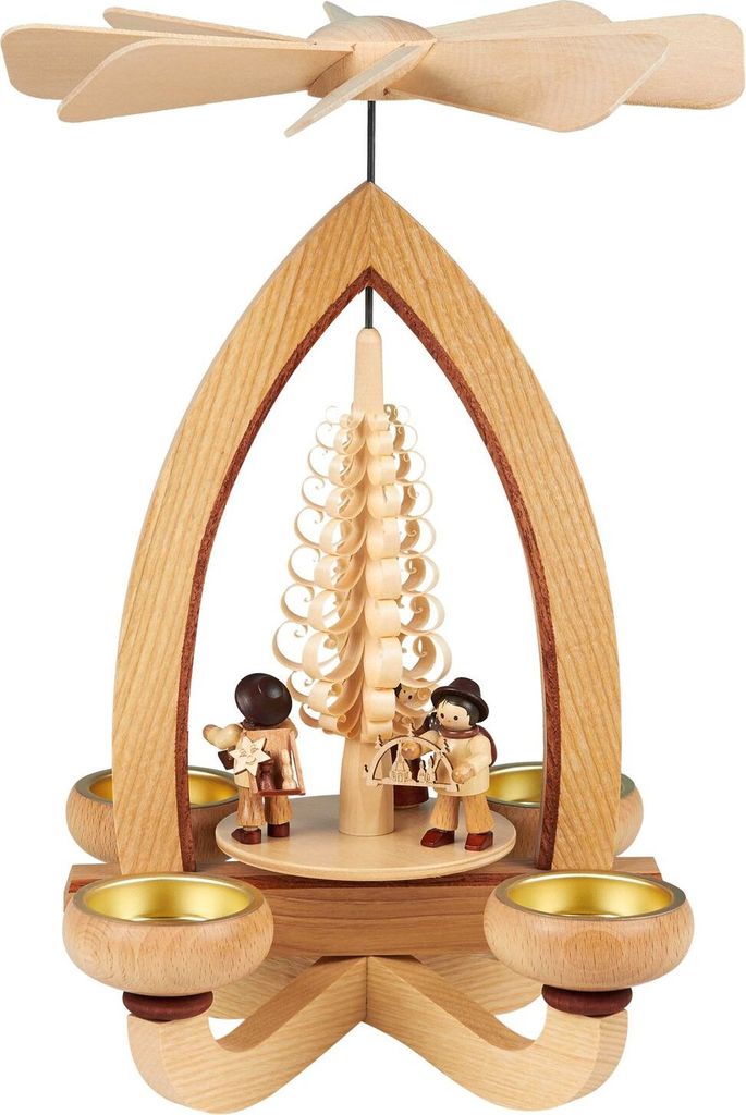 Lorenz Erzgebirge Teelichtpyramide klassisch 28 cm, Modell:Handelsleute