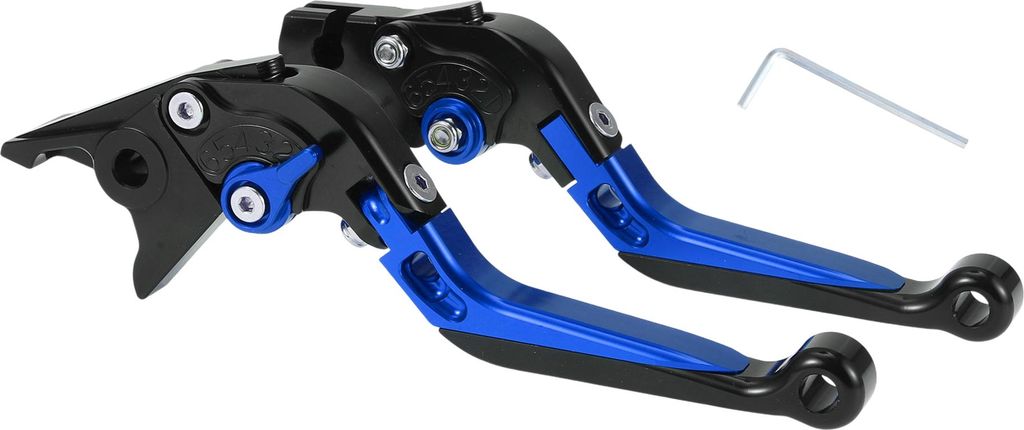 Kurze Lange Bremskupplungshebel für Yamaha YZF R1 99-01 6 Position Einstellbarer Motorradlenker Bremshebel Aluminiumlegierung Schwarz Kopf Blau Griff