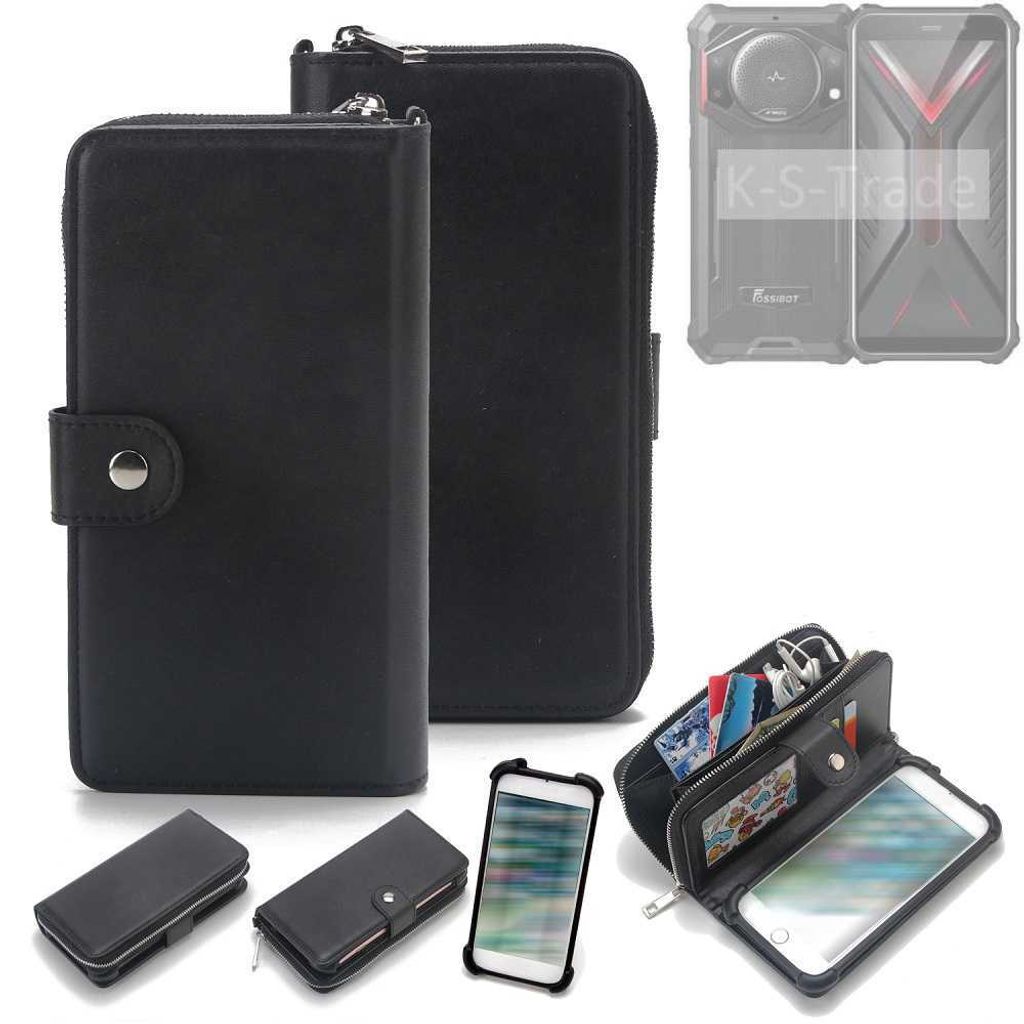 K-S-Trade 2in1 Handyhülle Schutzhülle kompatibel mit FOSSiBOT F101 & Portemonnee Cover Handy Hülle Case Etui Geldbörse Wallet Bookstyle Hülle