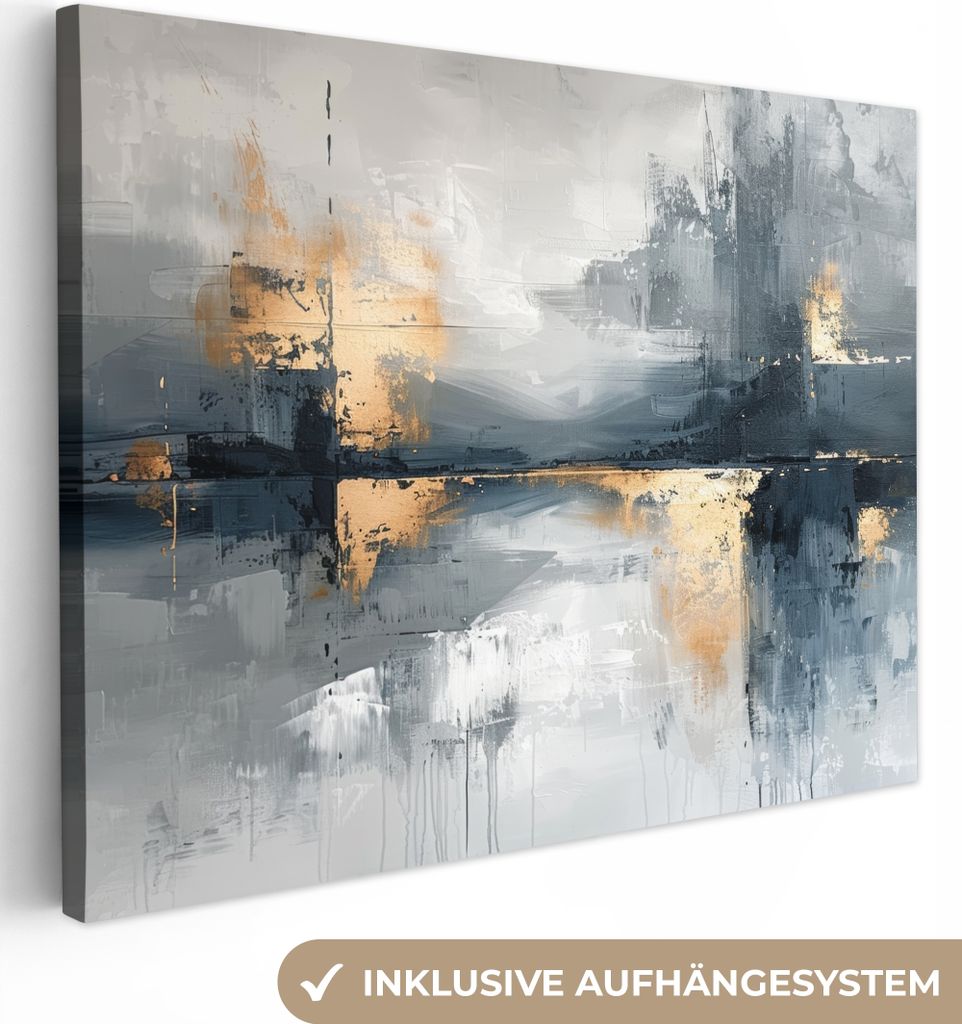 Leinwand Bilder 80x60 cm - Abstrakte Farbe, moderne Wanddeko für Wohnzimmer