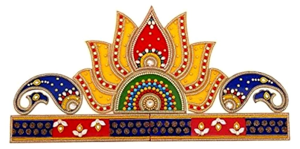 Lotusblumen-Design Fuß Rangoli / Wohnkultur / Deepawali / Handgefertigter Rangoli / Fußdekoration / Indische traditionelle Hochzeitsfest-Dekorati...