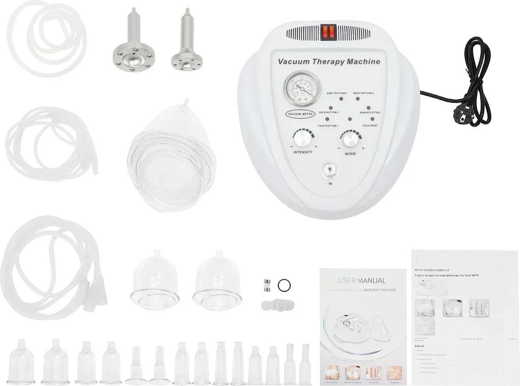 Vakuum-Massager, elektrische Schröpfmassage-Sets, Touchscreen-Steuerung, Körperformungsfunktionalität, WEISS