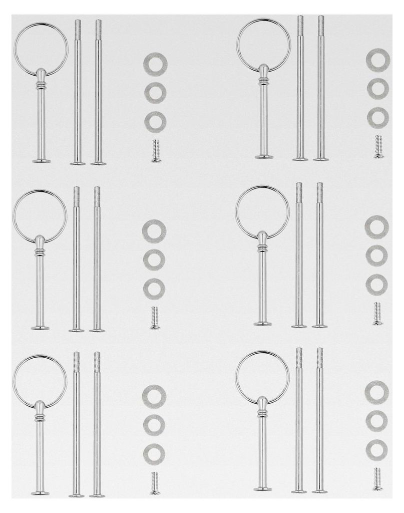 6er-Pack Etageren Stangen Set, Vintage Etagere Zubehör für 2 bis 3 Etagen, Metallstange für Tortenständer, 3-stöckiger Tortenständer für Kuc...