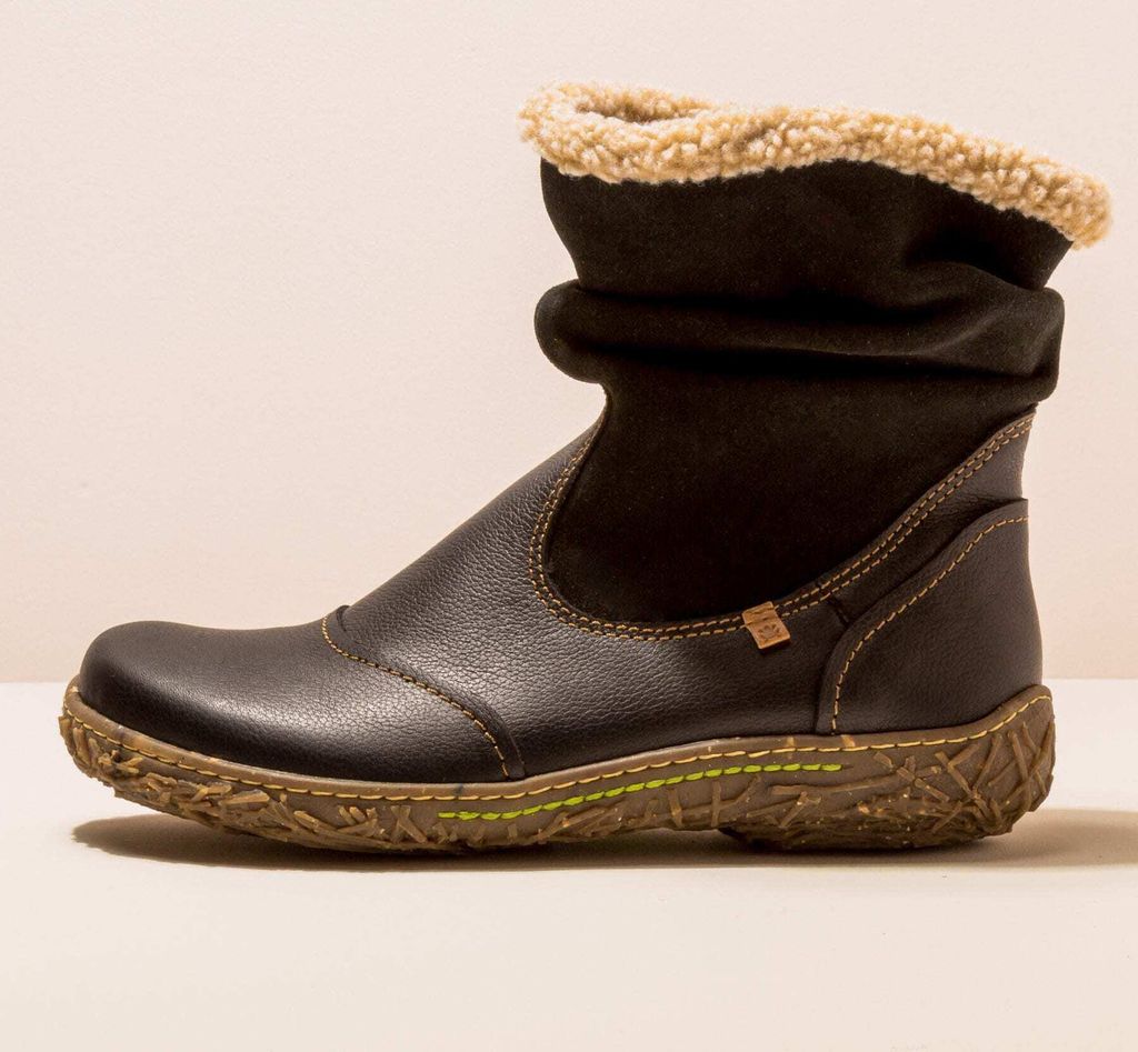 El naturalista Schnürstiefel N758 NATURAL GRAIN-LUX S. BLACK/ NIDO Farbe Black