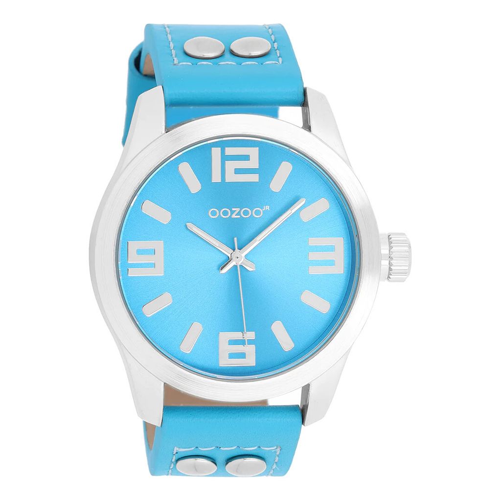 Oozoo Armbanduhr hellblau Metall schimmernd Junior Damen Analog-Quarzuhr UOJR320