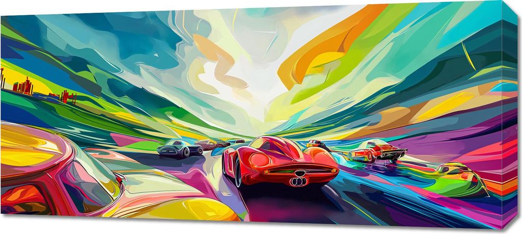 Bild 90x40cm Rennen Bei Farben