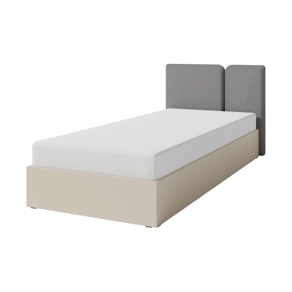 Jugendbett LICO 90×200 cm Bett mit Bettkasten ideal für Jugendzimmer, Sandbeige