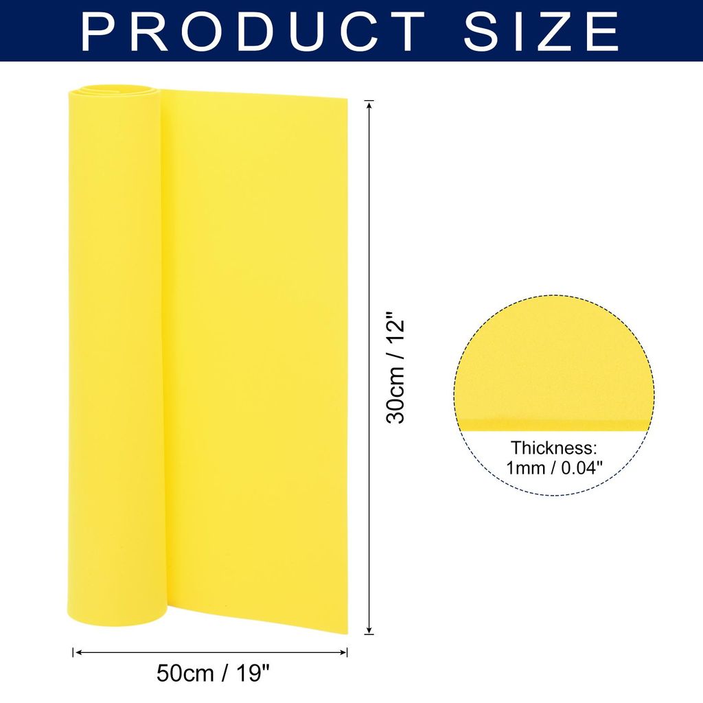 Schaumstoffplatten, 50 x 30cm Gelb Moosgummi Platten, 1mm EVA Foam fš¹r DIY Basteln, Geburtstag, Weihnachten, Partydekoration