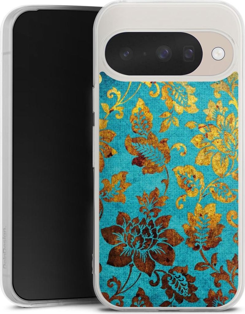 DeinDesign Handyhülle für Google Pixel 10 Silikon Hülle Case Smartphone Schutzhülle Blumen Ornamente Vintage