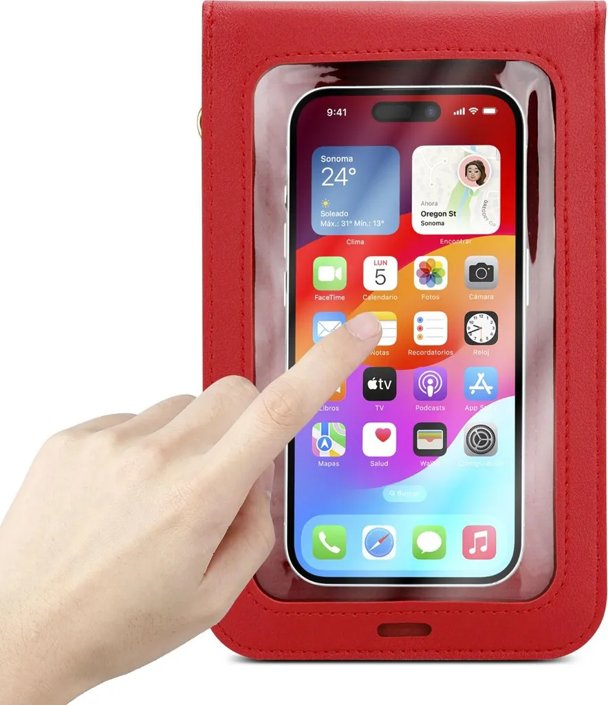 Cover Borsa Tracolla Huawei NOVA 13 Rosso | Custodia con Touch Window - 3