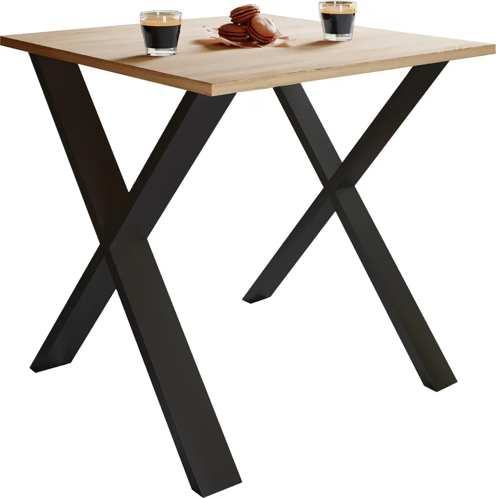 Tavolo da pranzo Xona Nero / Sonoma rovere A. 76 x L. 80 x P. 50 cm