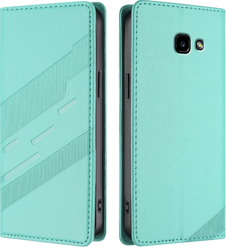 Hülle für Samsung Galaxy A3 2017, Kunstleder Brieftaschen Handyhülle mit Kartenfach und Standfunktion Türkis