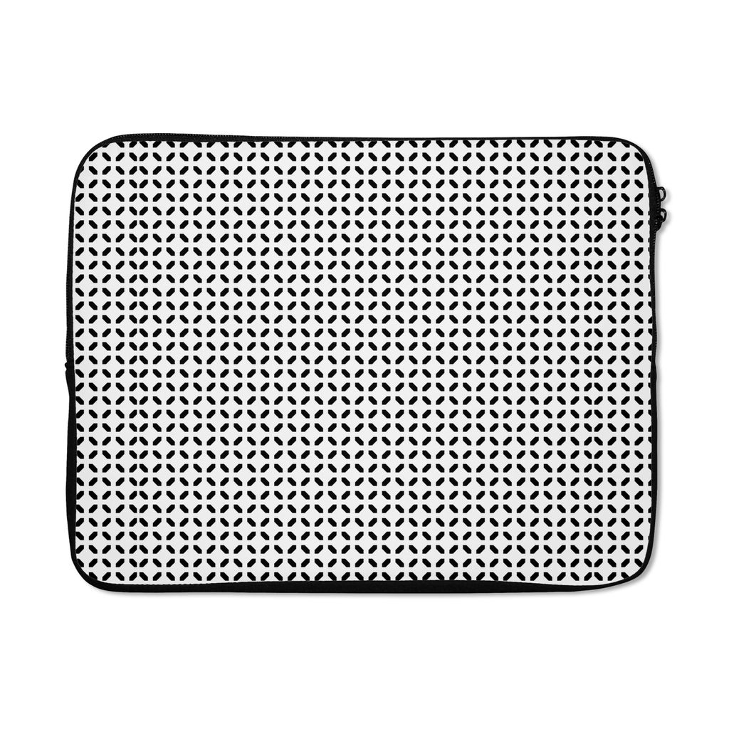 MuchoWow Laptop Hülle 15 Zoll Schwarz - Weiß - Geometrie - Muster - Abstrakt Laptoptasche - Laptoptasche - Sleeve - Rundum-Schutz