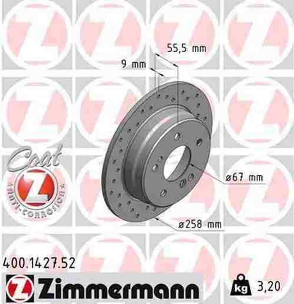 Disque de frein performance Zimmermann 400.1427.52 pour conduite dynamique