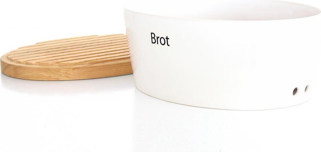 Continenta Brottopf Oval Brotkasten aus weißem Keramik mit Produktbild 12