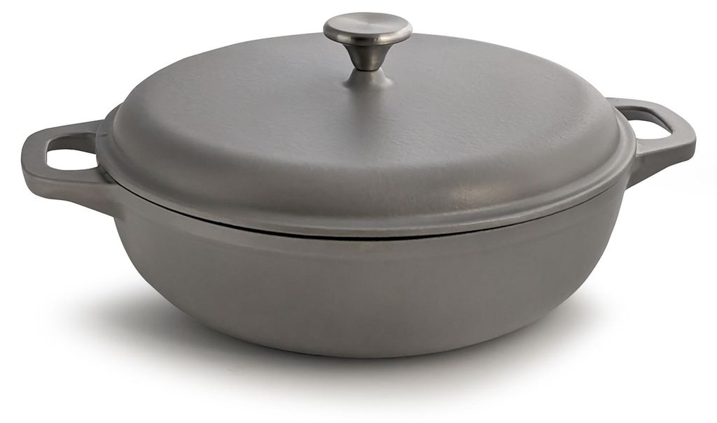 osoltus Gusseisen Bauernpfanne m. Deckel 30cm hellgrau Produktbild 